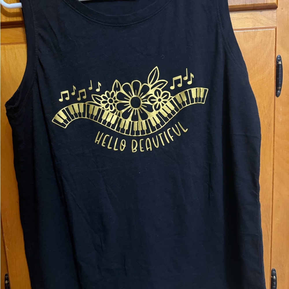 Hello Beautiful black Tank Top